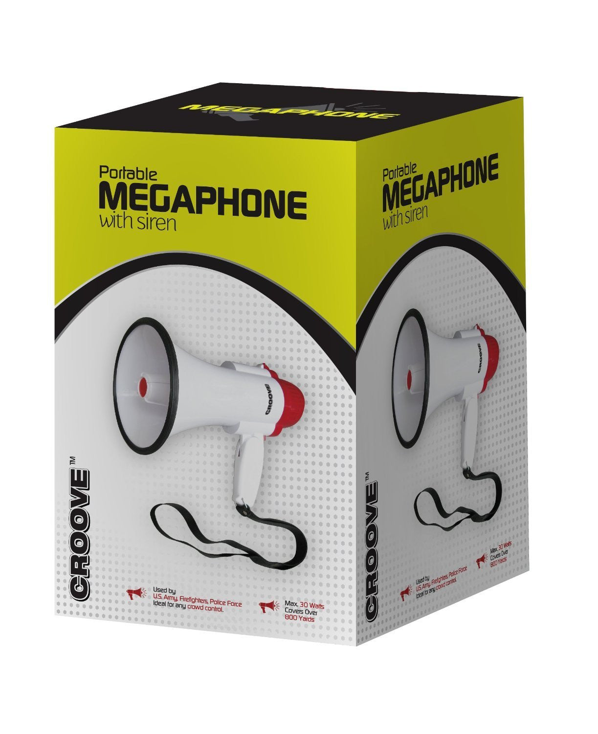 Megaphone Bullhorn With Siren, 30 Watt Powerful and Lightweight – Croove
