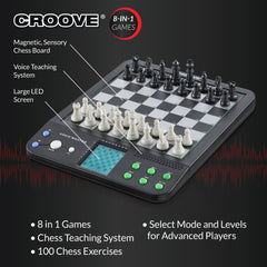 8 in 1 Games - Electronic Chess with Exercise & Talking Tutor Functions